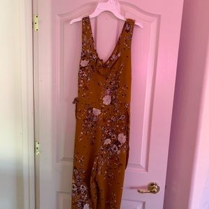 Orange Floral Jumpsuit
